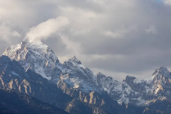 Zasněžená Krajinapohoří Teton Wyomingu Auutmnu — Stock fotografie