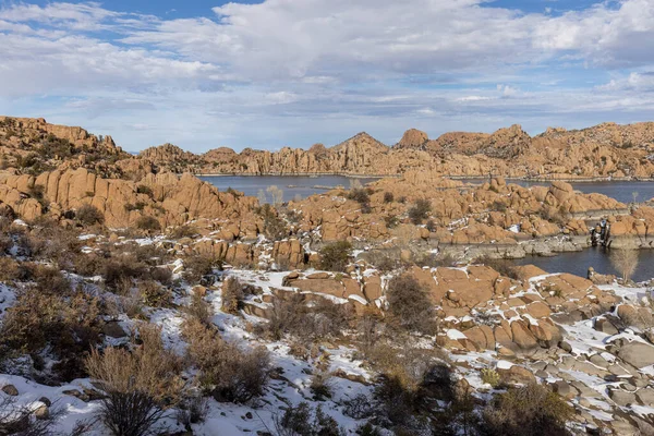 Landschap Watson Meer Prescott Arizona Winter Landschap — Stockfoto