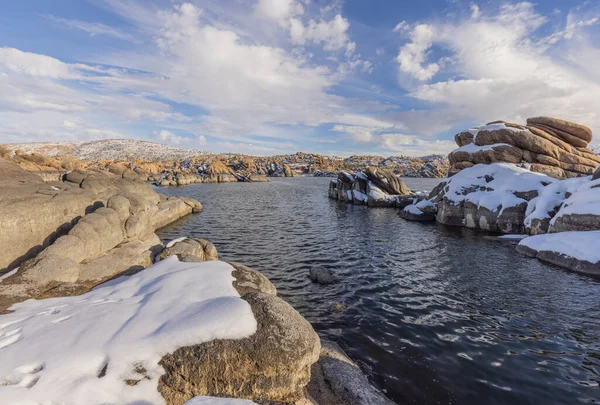Scénický Watson Jezero Prescott Arizona Zimní Krajina — Stock fotografie