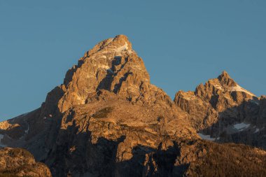 Grand Teton Ulusal Parkı Wyoming 'de manzaralı bir sonbahar manzarası.