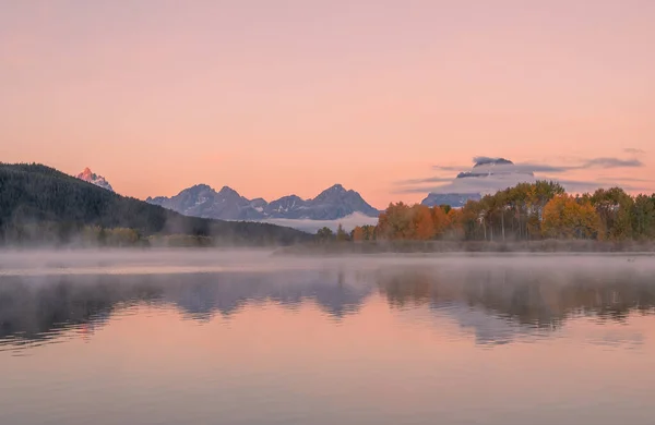 Malerische Reflexionslandschaft Grand Teton Nationalpark Wyoming Herbst — Stockfoto