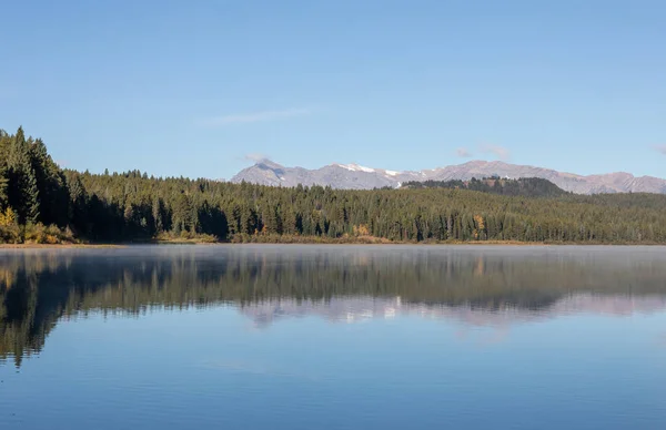 Paesaggio Scenico Riflessione Nel Grande Parco Nazionale Teton Wyoming Autunno — Foto Stock