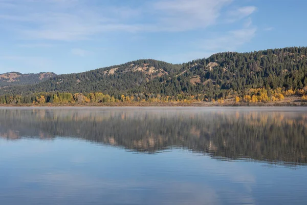 Paesaggio Scenico Riflessione Nel Grande Parco Nazionale Teton Wyoming Autunno — Foto Stock