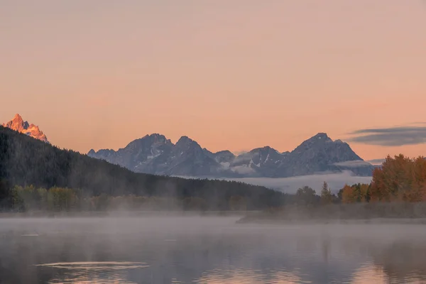 Paesaggio Scenico Riflessione Nel Grande Parco Nazionale Teton Wyoming Autunno — Foto Stock