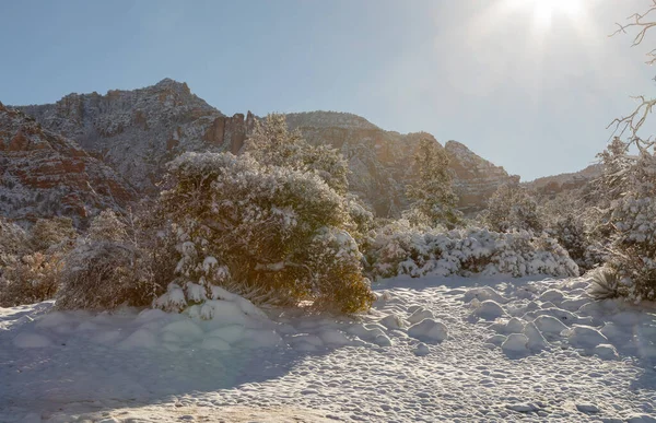 Paesaggio Innevato Panoramico Sedona Arizona Inverno — Foto Stock