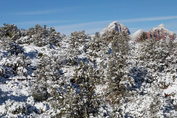 Scenic Snow Covered Landscape Sedona Arizona Winter — Stock Photo, Image