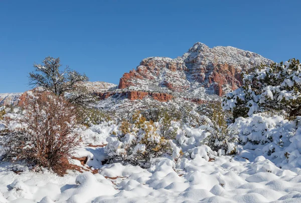 Paisaje Cubierto Nieve Sedona Arizona Invierno —  Fotos de Stock