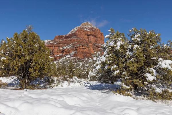 Paisaje Nevado Sedona Arizona Invierno —  Fotos de Stock