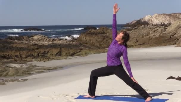 Yoga sulla spiaggia — Video Stock