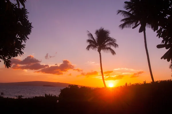 Tramonto isola tropicale — Foto Stock