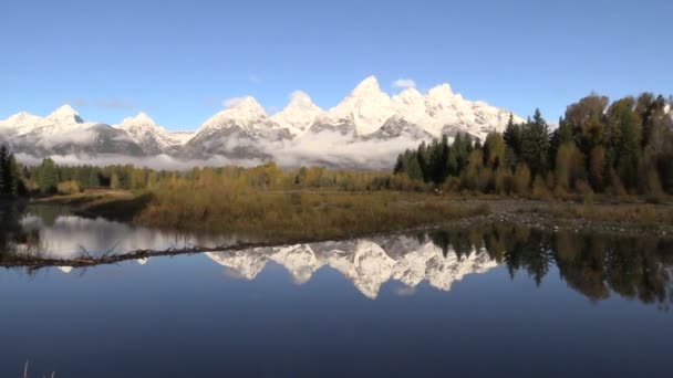 Teton Fall Reflection — Stock Video