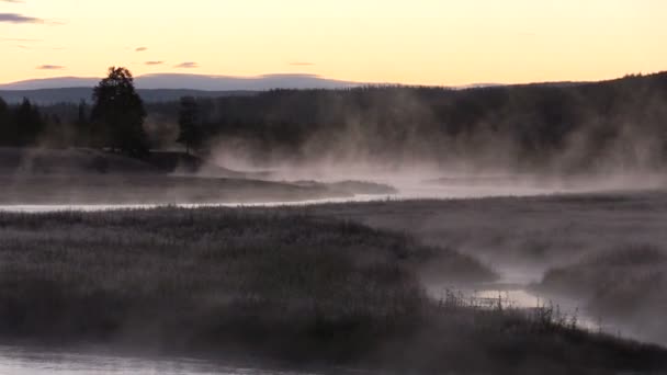 Madison River gündoğumu yakınlaştırma — Stok video