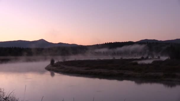 Nascer do sol em Oxbow Bend — Vídeo de Stock