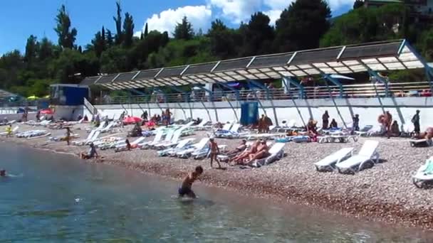 Panorama van een zomer beach — Stockvideo