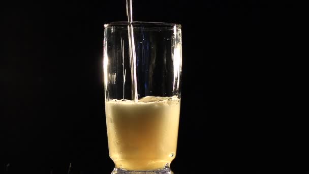 Beer which was poured in a glass — Stock Video