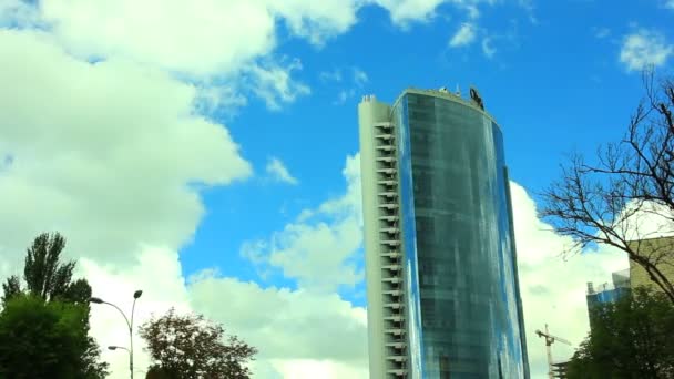 Part ofe city with  modern building and  sky. Time lapse — Stock Video