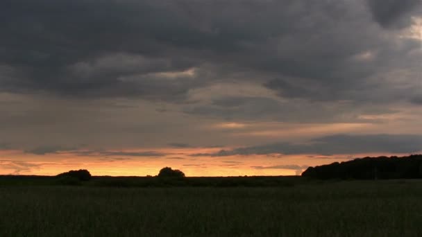 Пейзаж в облачный вечер. PAL Временной промежуток — стоковое видео