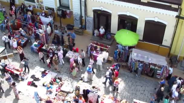 Människor på gatan konsten. — Stockvideo