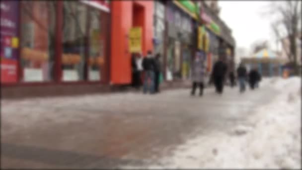 Pedestrians in the city. Blurred time lapse — Stock Video