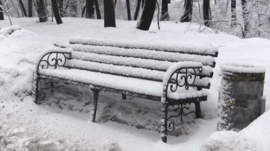 Tezgah kış Park. Odak yaklaşım