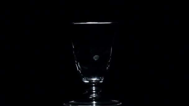 Glass silhouette on a black background — Stock Video