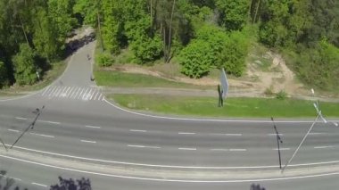 Otoban araba ile. Havadan görünümü