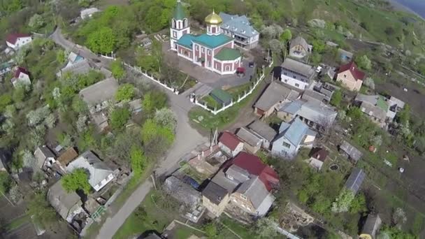 Vol arrière au-dessus de la zone rurale. Aérien — Video