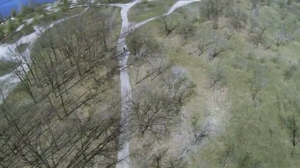 田舎の未舗装の道路。空中 — ストック動画