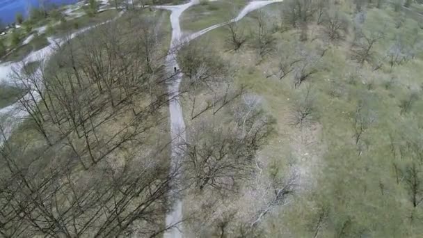 Obszarów wiejskich polnej drodze. Antenowe — Wideo stockowe