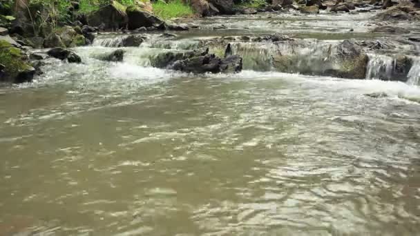 Corrente de água em um rio.Fechar — Vídeo de Stock