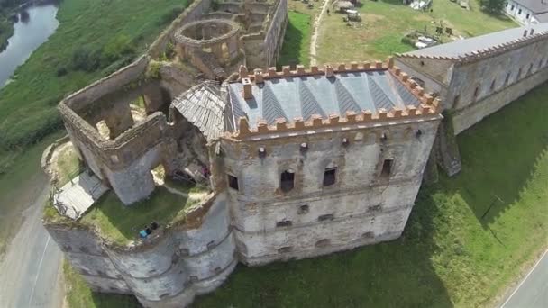 Panorama of old fortress. Aerial top view — Stock Video