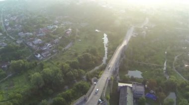Eski kale ile şehir panoraması. Hava atışı