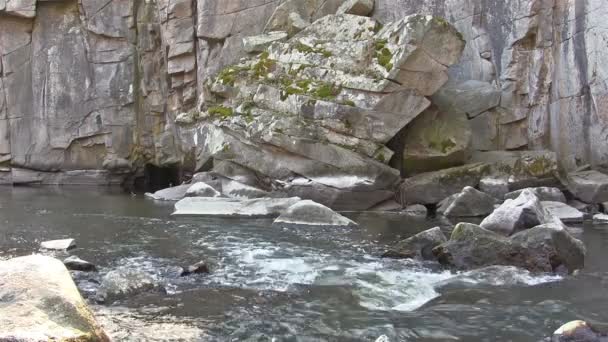 Cours d'eau avec des pierres. Paysage — Video