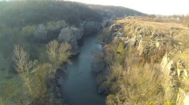 kayalar ile Kanyon nehirde. Havadan görünümü