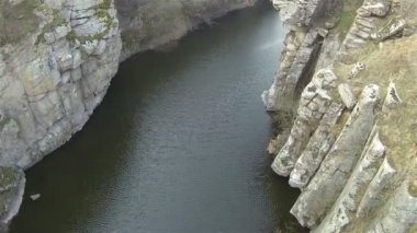 Kanyon nehirde. Hava Üstten Görünüm