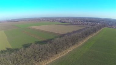 Güneşli bir gün kırsal yeşil alanları. Hava