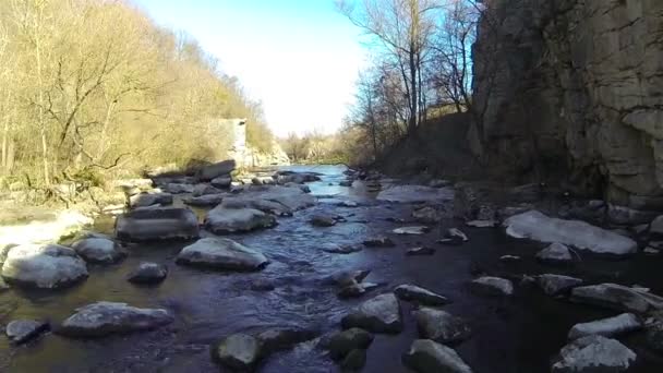 Mountain river och canyon. Antenn — Stockvideo