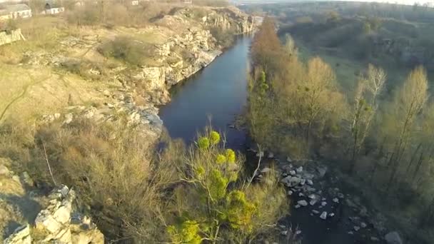 Flight over the river. Aerial — Stock Video