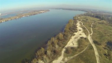 Nehir Dnepr, Ukrayna üzerinden güzel uçuş. Hava manzara