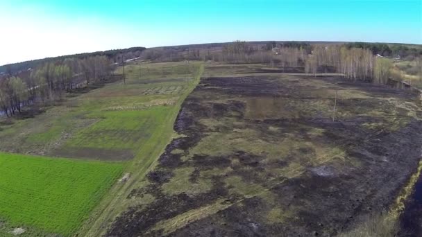 Rurale landschap. Luchtfoto — Stockvideo