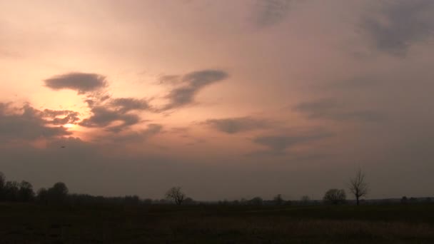 Wolken bei Sonnenuntergang. Zeitraffer — Stockvideo