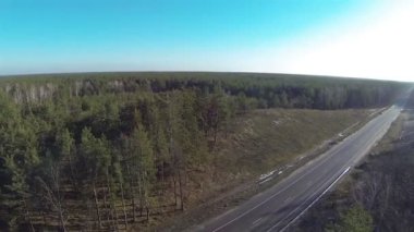 yol, otoyol ahşap ve güneşli gün. Hava