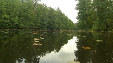 Sonbahar yatay, göl ve yansımalar