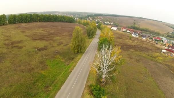 フィールドや家の道。空中 — ストック動画