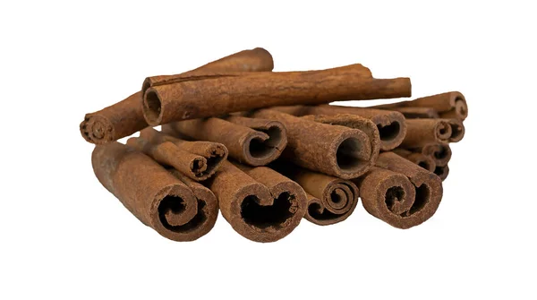 Bunch Cinnamon Sticks Isolated White Background Aromatic Spices Stack Cinnamon — Stock Photo, Image