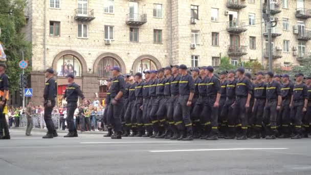 Ucrânia Kiev Agosto 2021 Exército Ucraniano Destacamento Socorristas Resgatadores Sistema — Vídeo de Stock