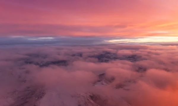 Uçaktan görüntülendi günbatımı — Stok fotoğraf