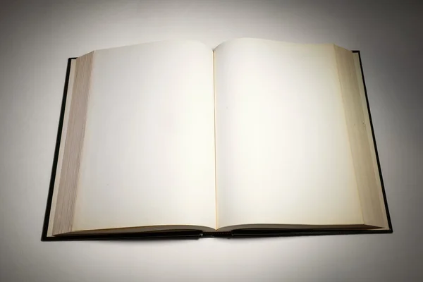 Páginas brancas em branco em um livro aberto — Fotografia de Stock