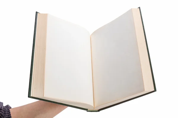 Pagine bianche vuote in un libro aperto — Foto Stock