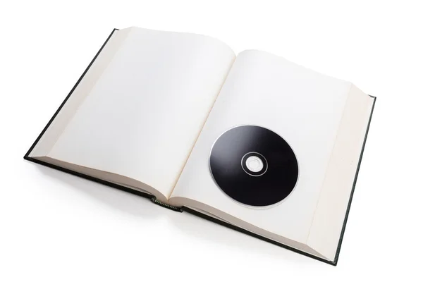 Open book and compact disk — Stock Photo, Image